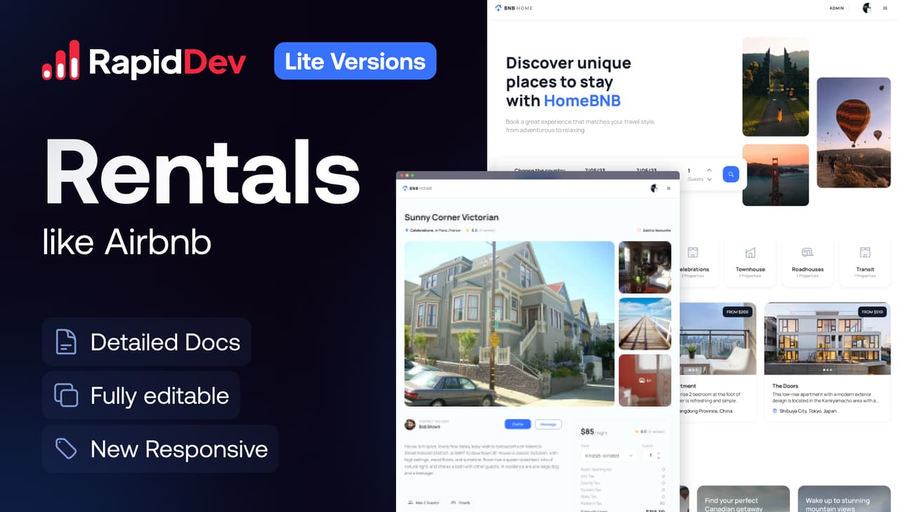 Airbnb -like Home Rentals Lite Template | Bubble